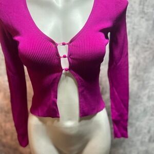 Pink Express long sleeve body contour top